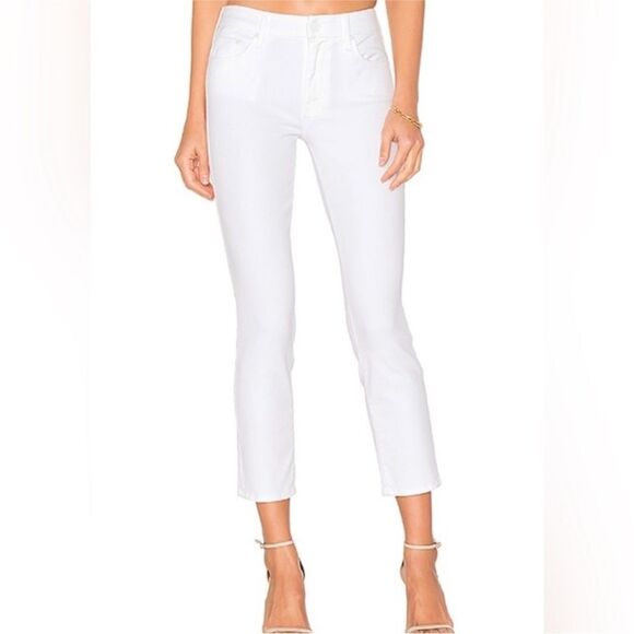MOTHER The Looker Crop White jeans size 23 color Glass Slipper NWT $258 - Picture 4 of 7